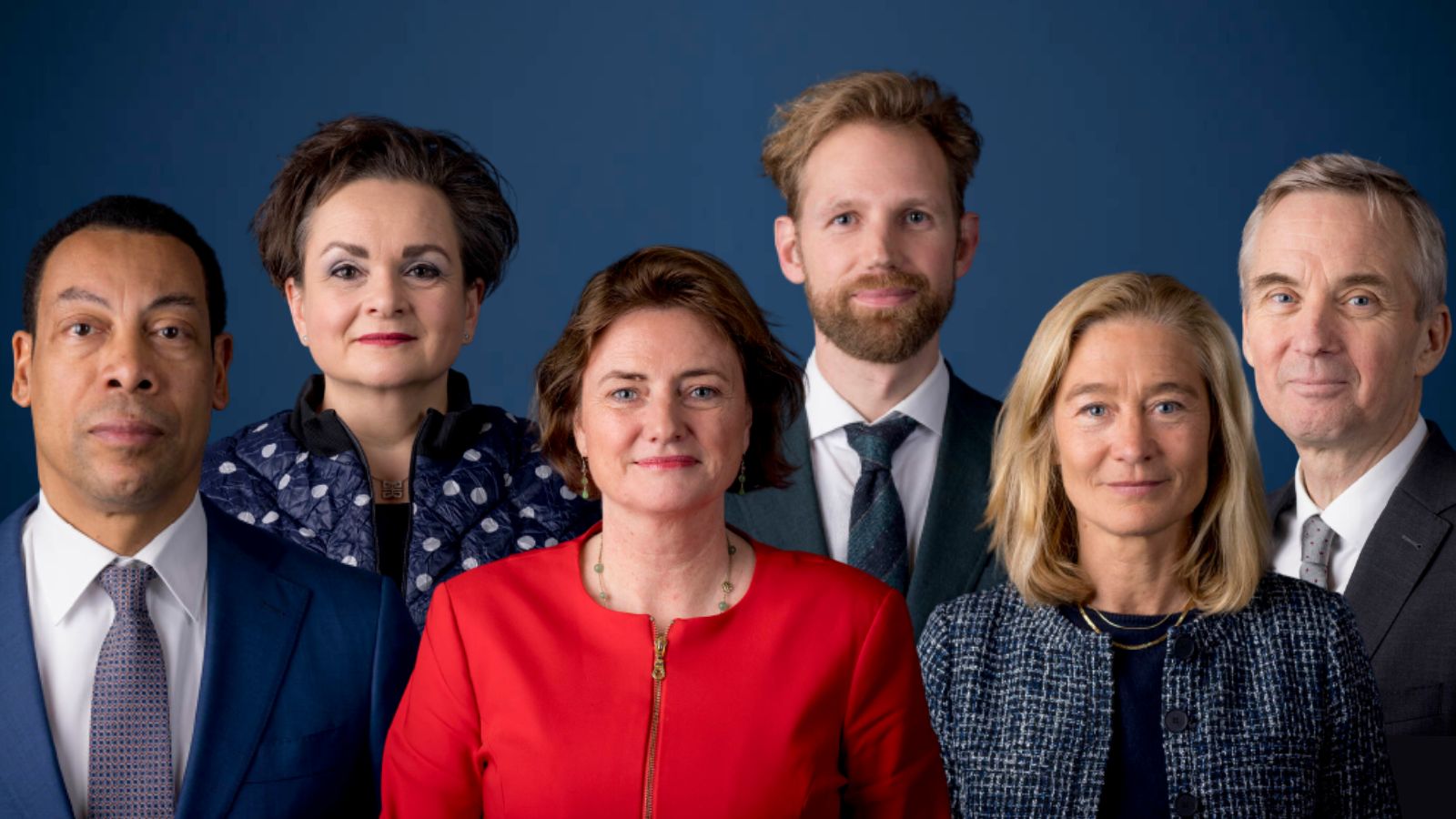 V.l.n.r: Franc Weerwind, Alexandra van Huffelen, Karien van Gennip, Dennis Wiersma, Micky Adriaansen, Eric van der Burg | Foto's: ©RVD – Valerie Kuypers en Martijn Beekman