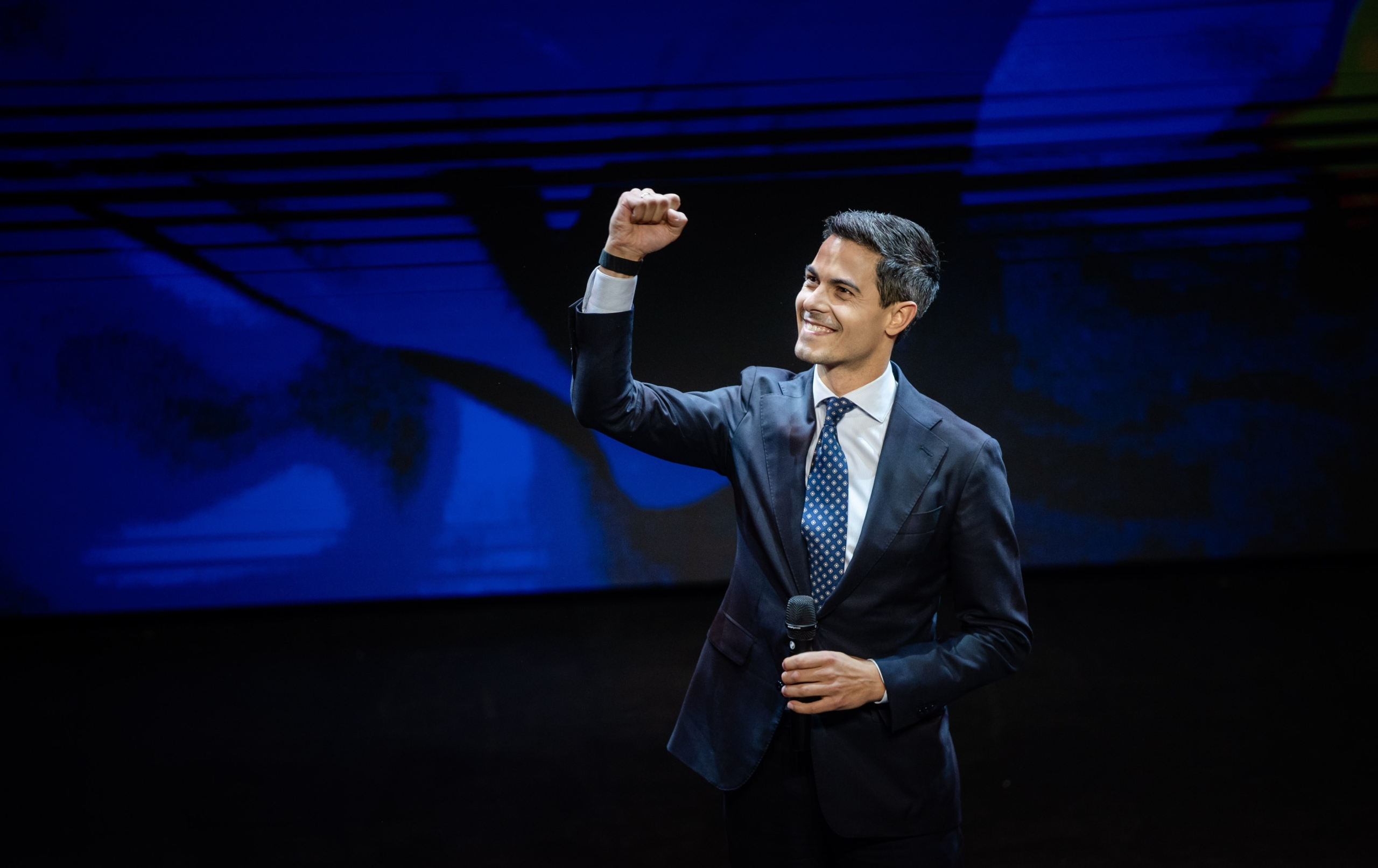 Rob Jetten (D66) geeft een speech op de uitslagenavond van D66. Bart Maat ANP/ Hollandse Hoogte / Bart Maat