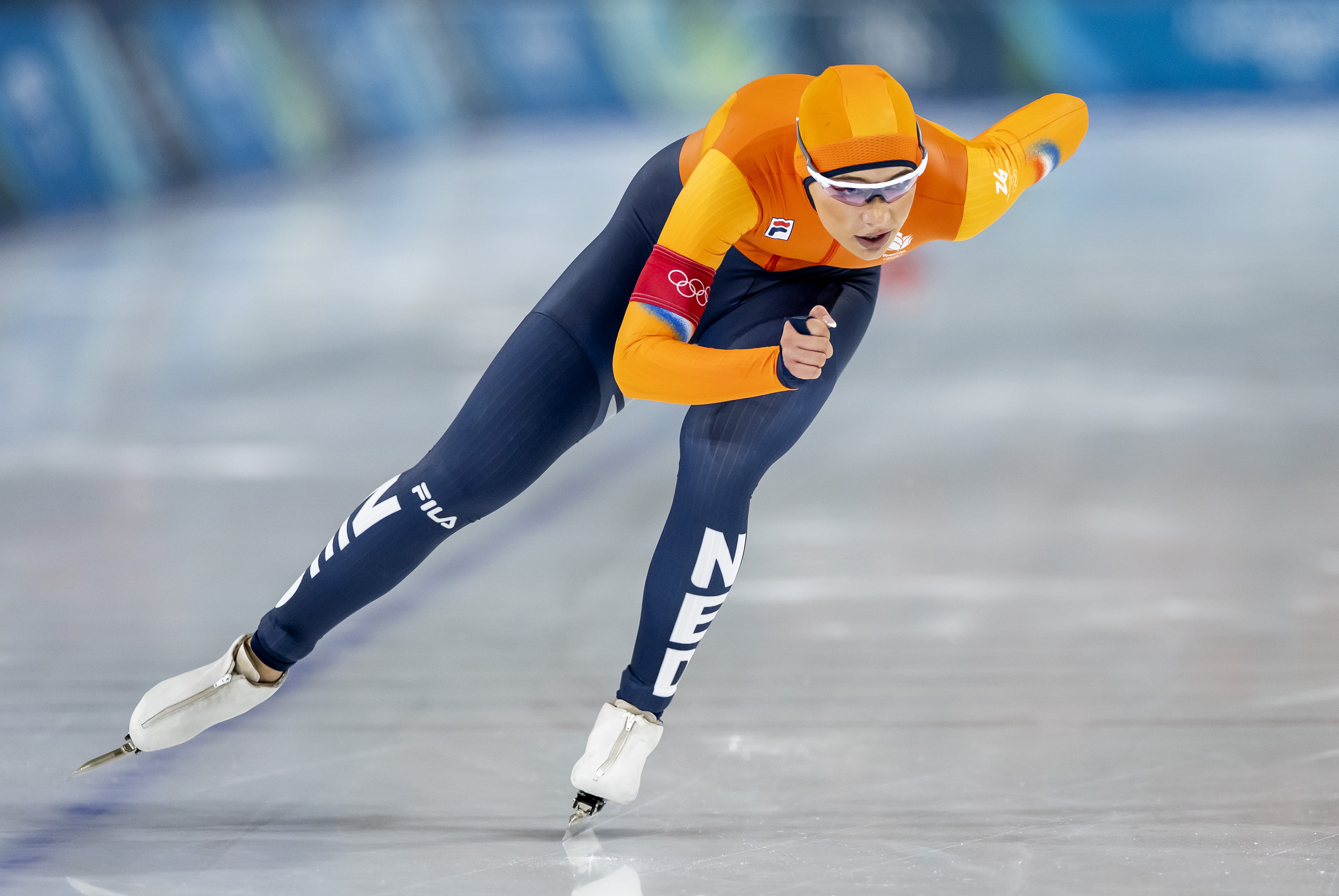 MILAAN - Jutta Leerdam tijdens de 1.000 meter bij het langebaanschaatsen in het Milano Speed Skating Stadium op de Olympische Winterspelen van Milaan. SEM VAN DER WAL / ANP
