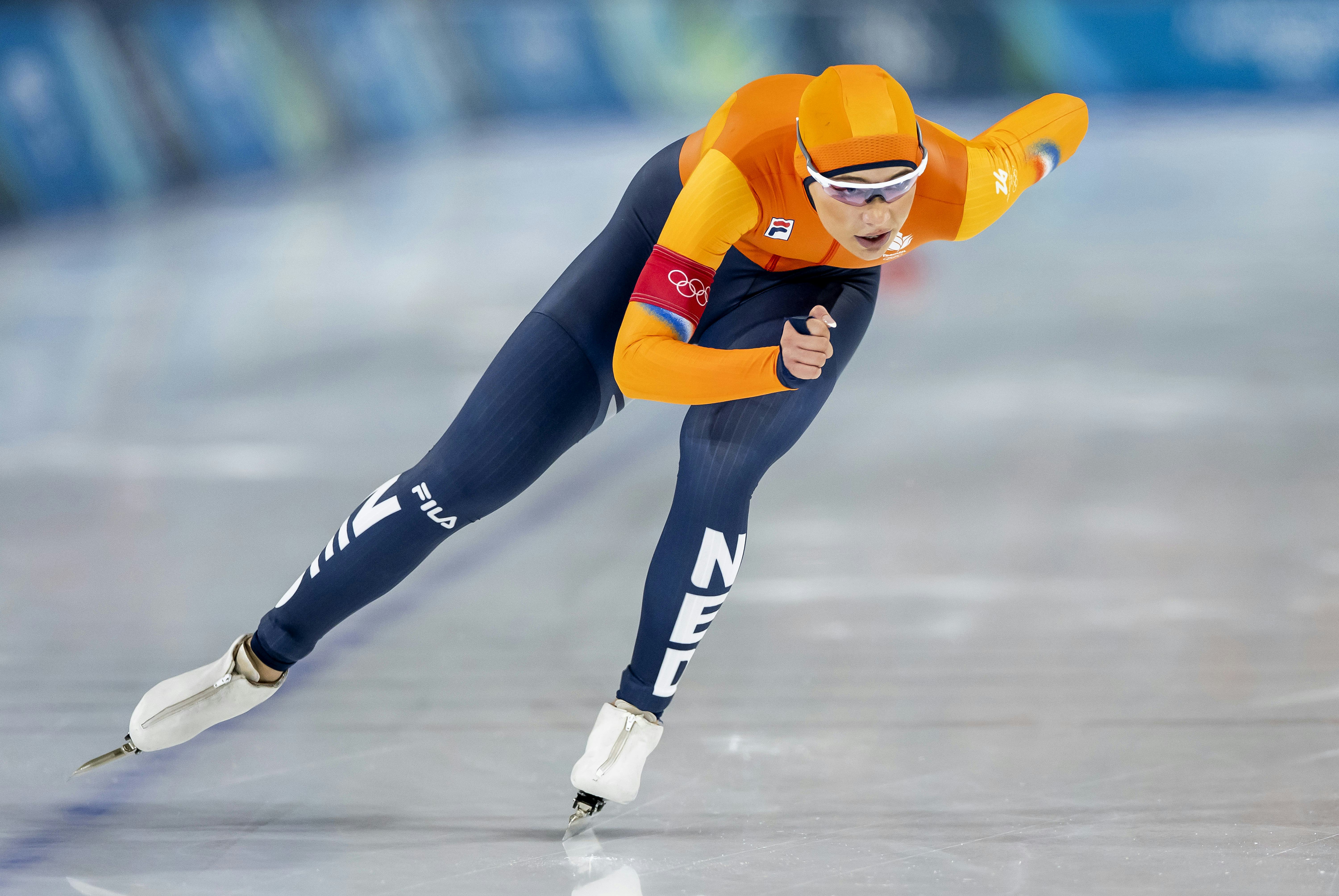 MILAAN - Jutta Leerdam tijdens de 1.000 meter bij het langebaanschaatsen in het Milano Speed Skating Stadium op de Olympische Winterspelen van Milaan. SEM VAN DER WAL / ANP
