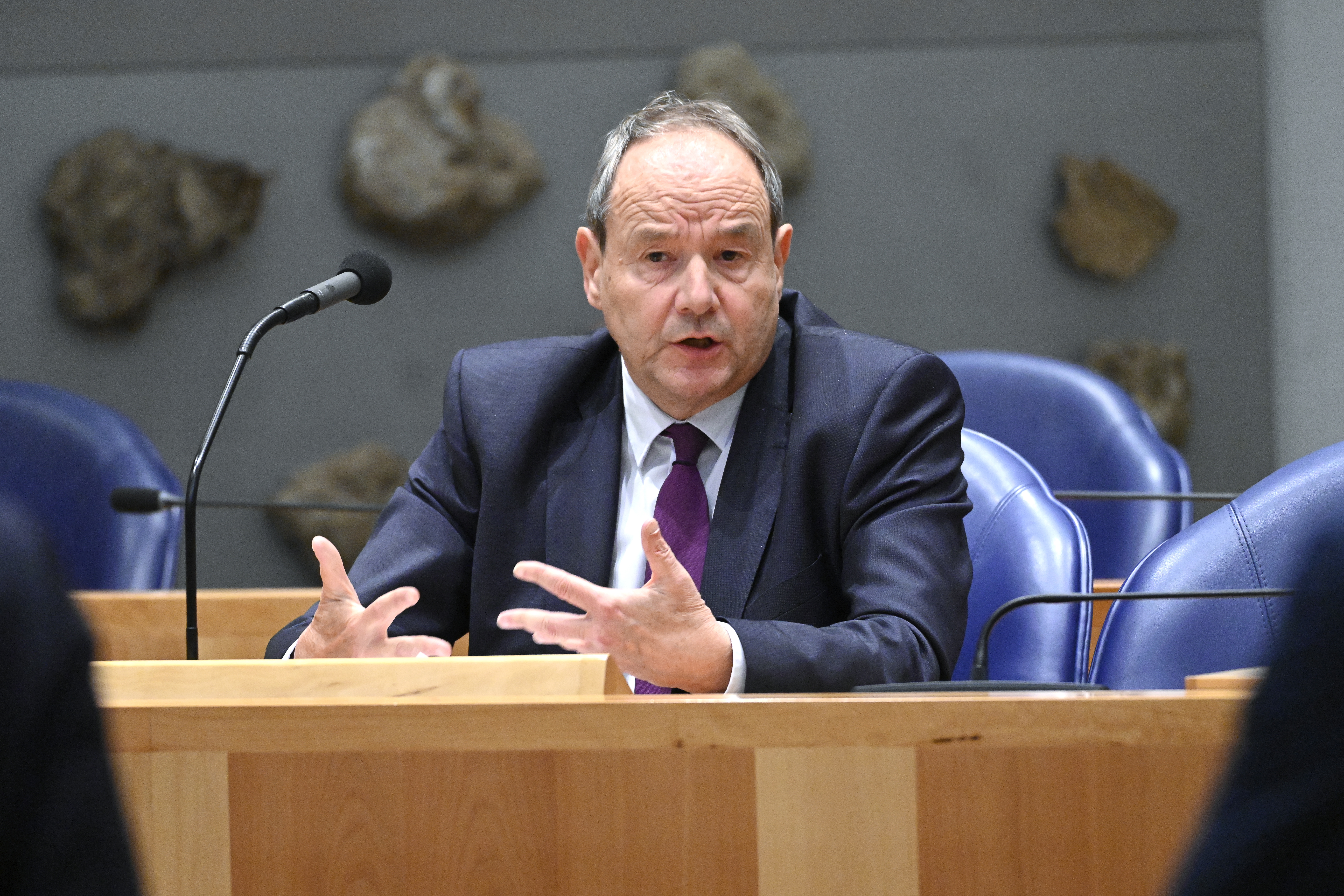 Minister Hans Vijlbrief van Sociale Zaken en Werkgelegenheid (D66) tijdens een vragenuur in de Tweede Kamer. Copyright: ANP / 
Paul Dijkstra