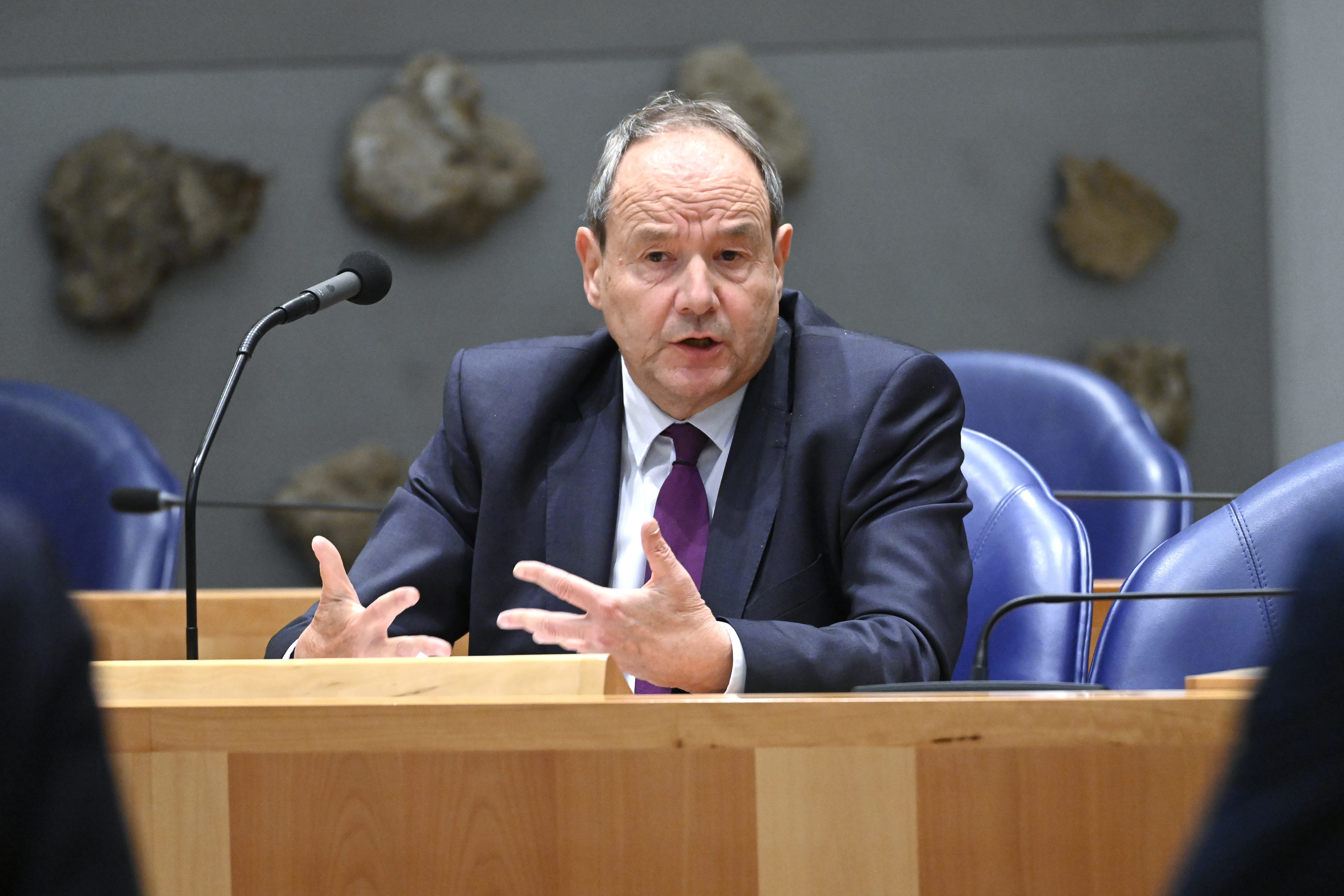 Minister Hans Vijlbrief van Sociale Zaken en Werkgelegenheid (D66) tijdens een vragenuur in de Tweede Kamer. Copyright: ANP / 
Paul Dijkstra